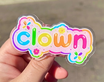 Rainbow Clown Pin // Kidcore Clowncore Decora