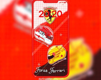 Ferrari Lewis Hamilton Charles Leclerc Formula 1 Phone Lock Screen Wallpaper Background