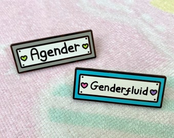 Genderfluid Agender Kawaii Enamel Pins