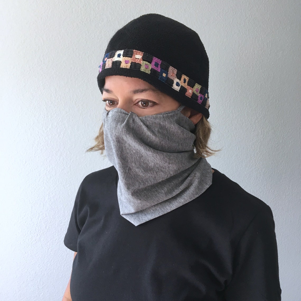 Double Layer Organic Cotton Gaiter Face Mask Two Layer Gaiter Etsy