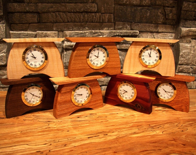 Desk Decor 5th Anniversary Gift Wooden Desk Clock Silent Small Square