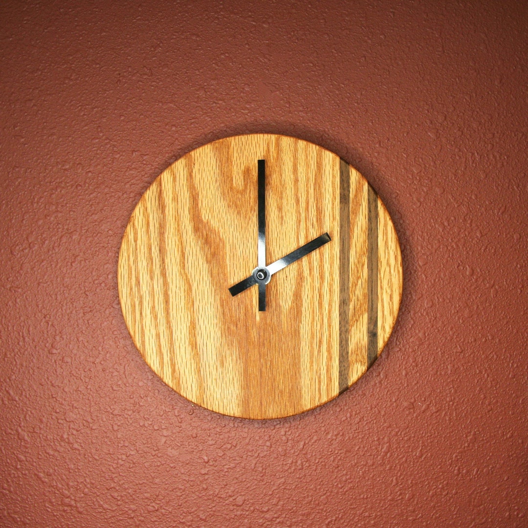 Oak Padauk Walnut Wood Wall Clock/office Bedroom Livingroom Etsy