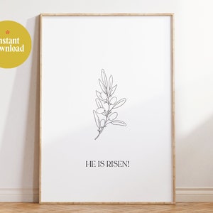 He is Risen - Easter Decor Printable -  | Easter He is Risen Printable Wall Art & Signs for Decor and Easter Gifts