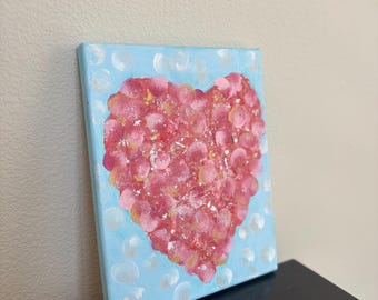 Acrylic Abstract Heart Painting on Canvas