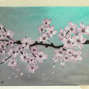 Acrylic Japanese Cherry Blossom Tree on Canvas