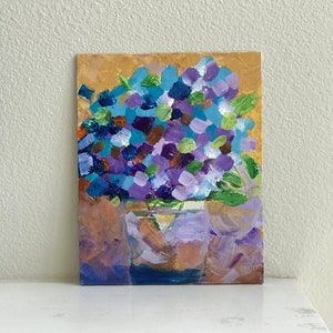Acrylic Abstract Peonies in a Vase on Canvas