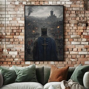 Dark King poster, printable art, dark fantasy wall, modern wall, home wall decor, instant download, home wall decor, (Digital Download) image 1