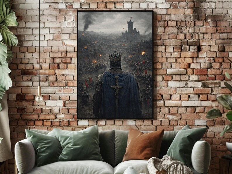 Dark King poster, printable art, dark fantasy wall, modern wall, home wall decor, instant download, home wall decor, (Digital Download) image 1