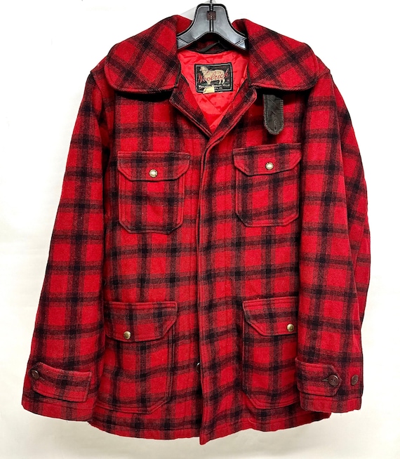 Vtg 60s Woolrich Buffalo Plaid Mackinaw jacket 36