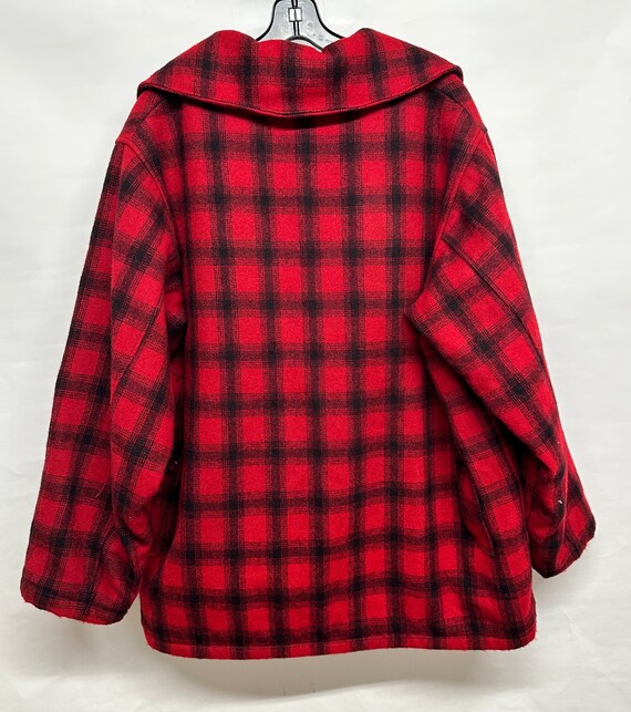 Vtg Woolrich Wool Buffalo Plaid Mackinaw jacket 44 - image 3