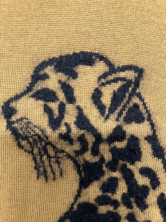 Vtg Mondi Leopard Cheetah animal print sweater 40… - image 4