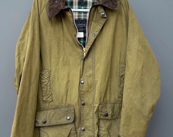 Vintage Retro Barbour A1551 Bushman Brown Waxed Jacket Ex Large XL