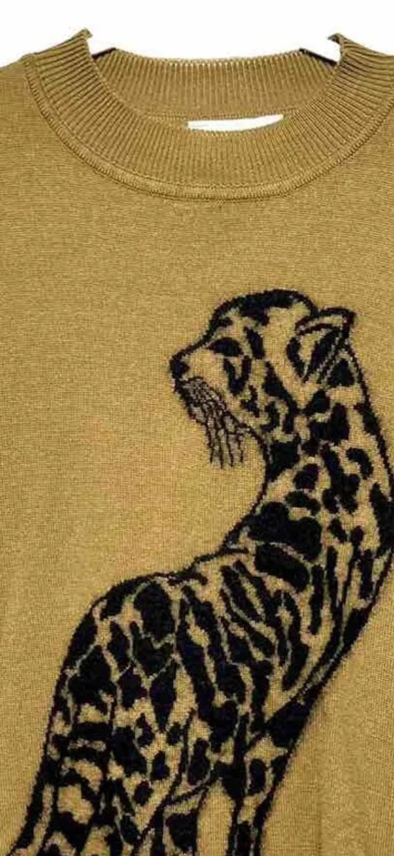 Vtg Mondi Leopard Cheetah animal print sweater 40… - image 3