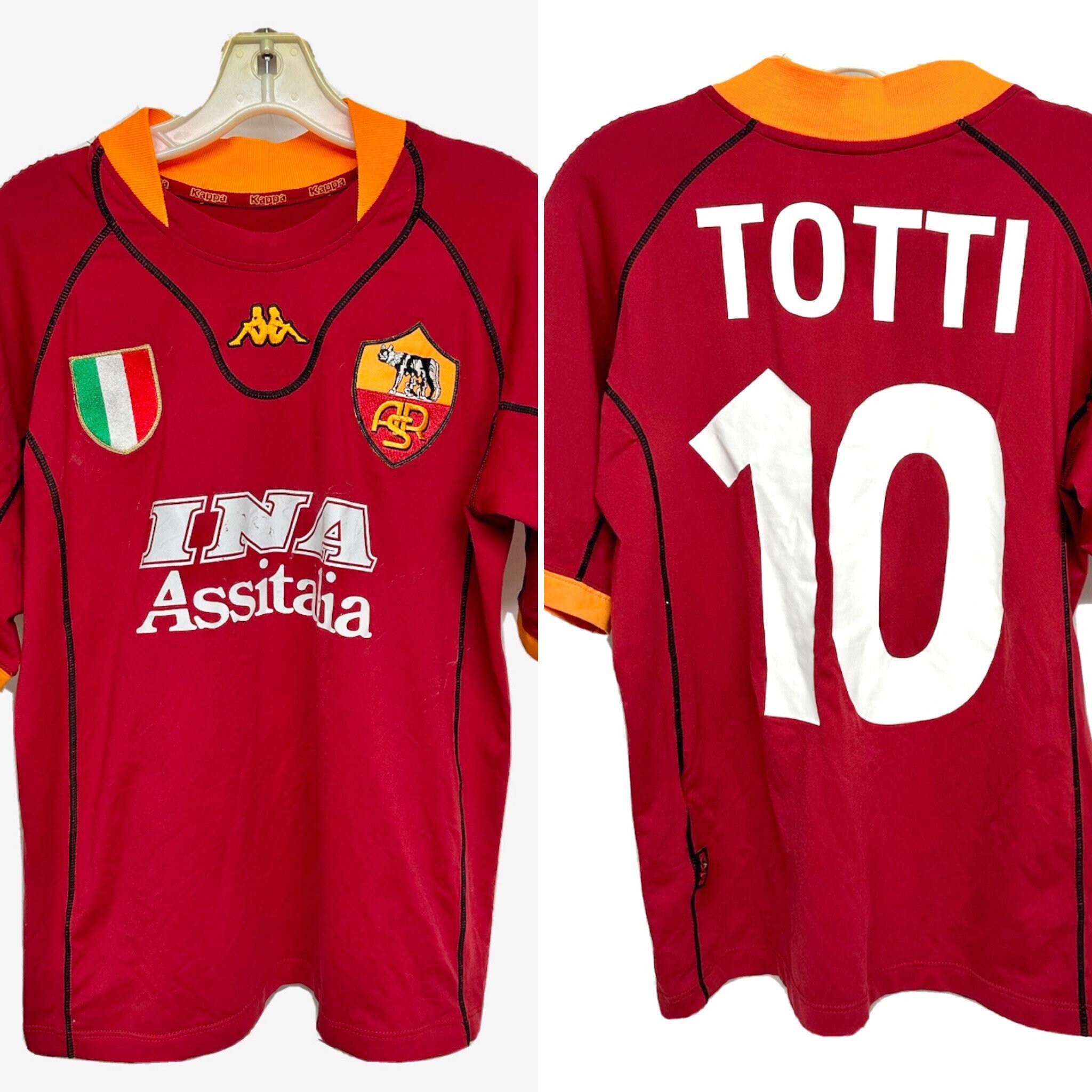 2001 Kappa AS Roma Totti Soccer Jersey - Etsy