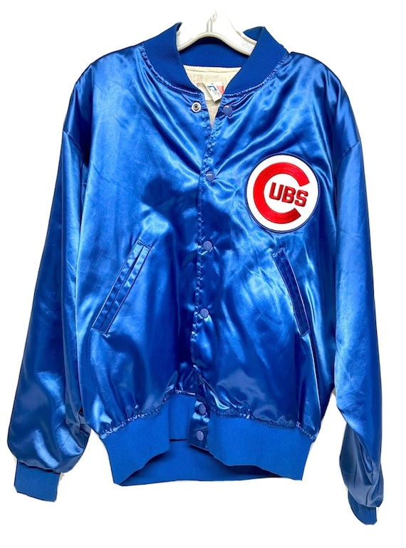 Vtg Chicago Cubs Felco Satin Jacket L