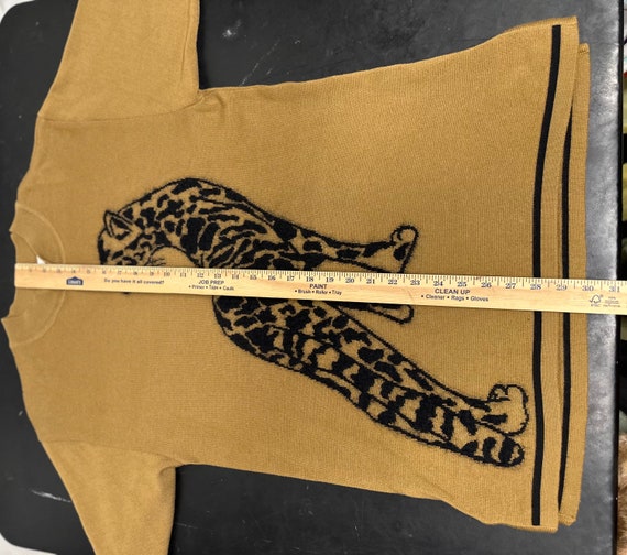 Vtg Mondi Leopard Cheetah animal print sweater 40… - image 8