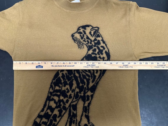 Vtg Mondi Leopard Cheetah animal print sweater 40… - image 7