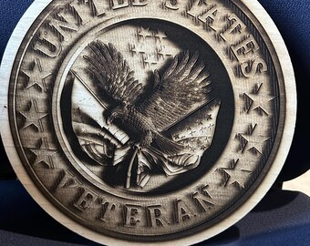 United States Veteran 3D Illusion Wall Plaque