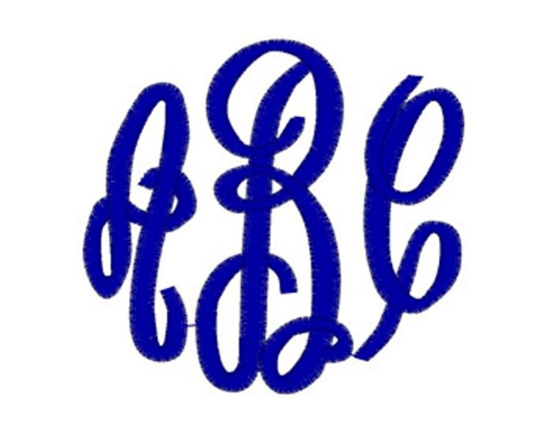 XL Large Script Monogram Embroidery Font Design PES DST Etsy