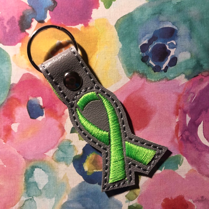 Vinyl Keychain Awareness Ribbon Handmade Cancer Etsy