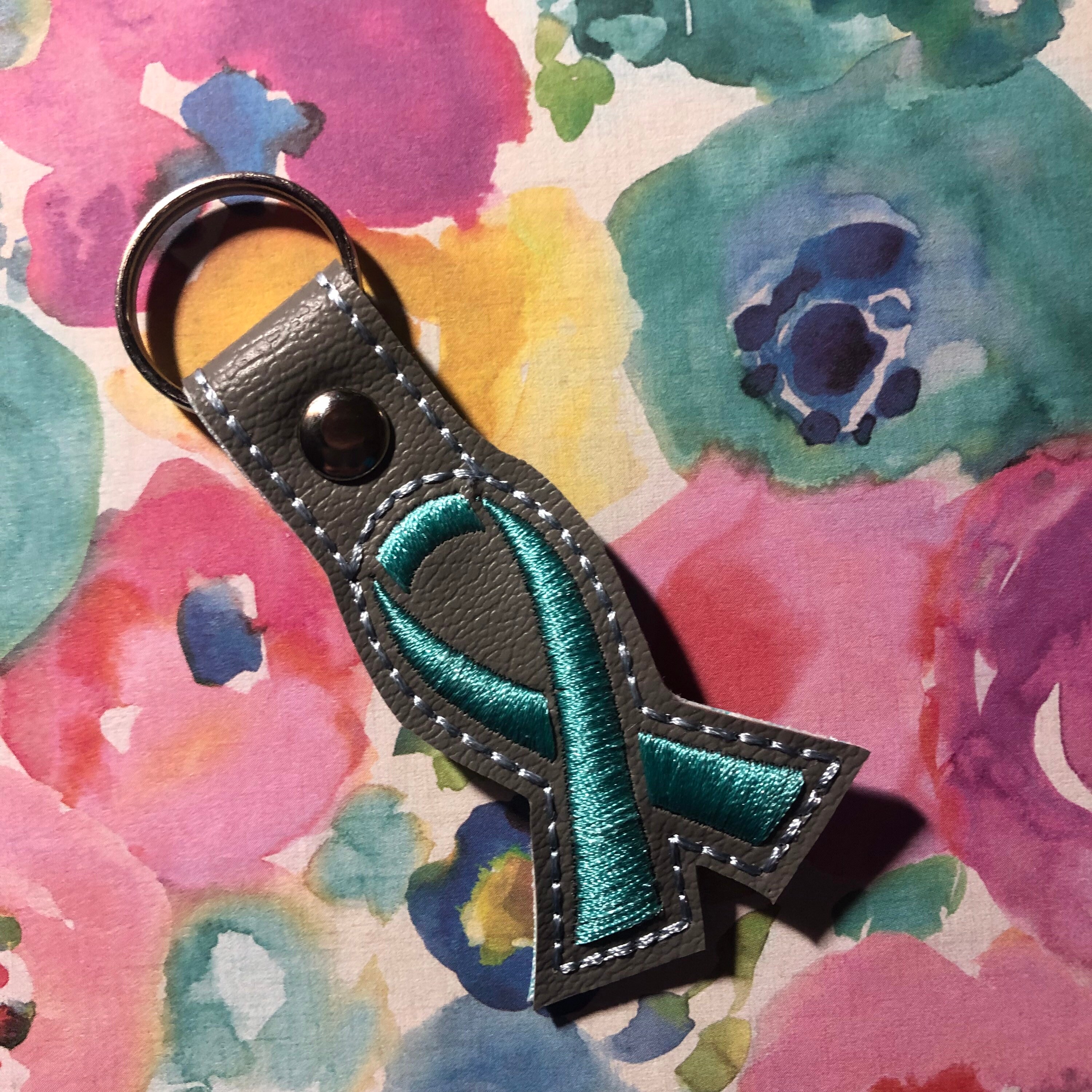 Vinyl Keychain Awareness Ribbon Handmade Cancer Etsy