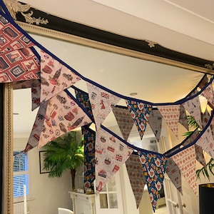 Vintage British Bunting: Union Jack Flags, Cotton Garland