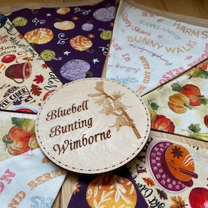 Pumpkin Bunting: Autumn Fall Cotton Fabric Garland, Cosy Home Decor