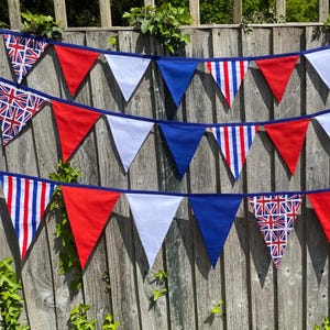 Union Jack Bunting: British Celebration Coronation Jubilee Street Party Decor, Polycotton Banner by Bluebell Bunting.