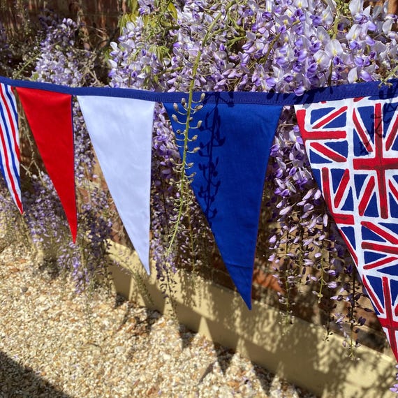 Union Jack Bunting: British Celebration Street Party & Home Decor, Handmade Polycotton Fabric Garland