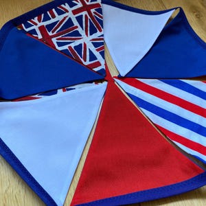 Union Jack Bunting: British Celebration Coronation Jubilee Street Party Decor, Polycotton Banner by Bluebell Bunting.