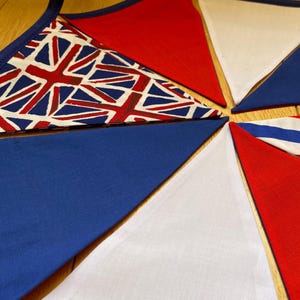 Union Jack Bunting: British Celebration Coronation Jubilee Street Party Decor, Polycotton Banner by Bluebell Bunting.