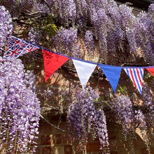 Union Jack Bunting: British Celebration Coronation Jubilee Street Party Decor, Polycotton Banner by Bluebell Bunting.