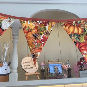 Autumn Cotton Bunting: Fall Leaves, Pumpkins & Pine Cones