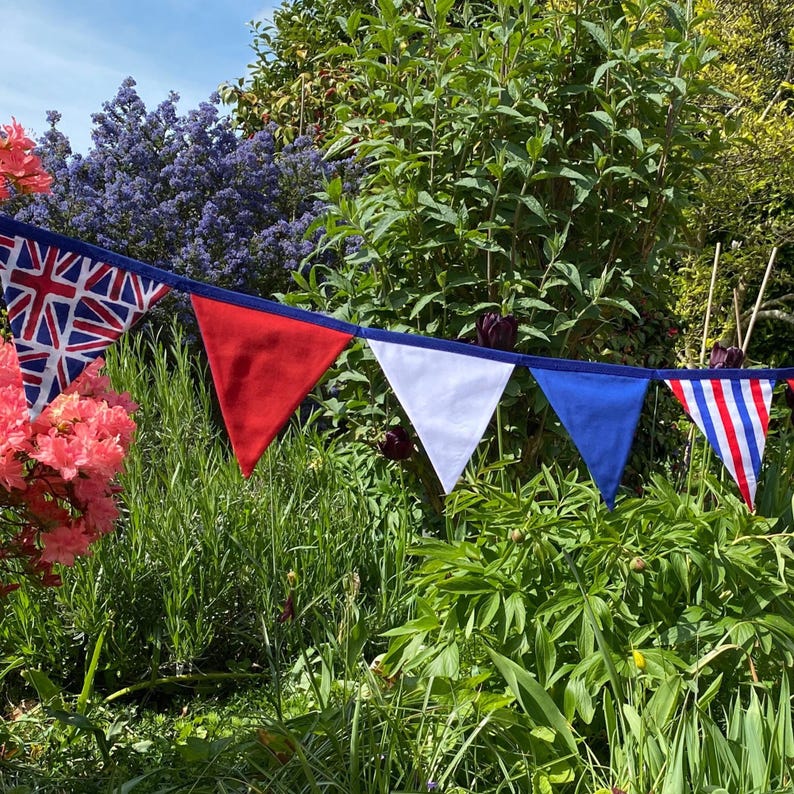 Union Jack Bunting: British Celebration Coronation Jubilee Street Party Decor, Polycotton Banner by Bluebell Bunting.