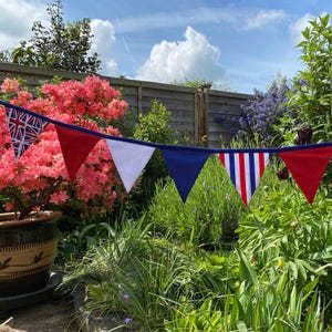Union Jack Bunting: British Celebration Coronation Jubilee Street Party Decor, Polycotton Banner by Bluebell Bunting.