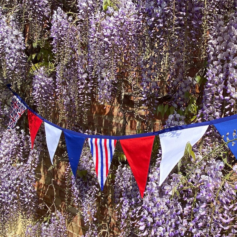 Union Jack Bunting: British Celebration Coronation Jubilee Street Party Decor, Polycotton Banner by Bluebell Bunting.