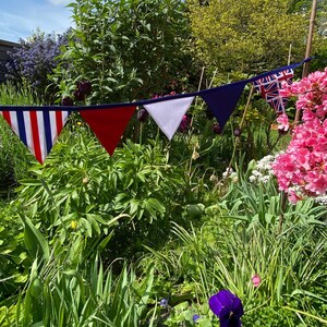 Union Jack Bunting: British Celebration Coronation Jubilee Street Party Decor, Polycotton Banner by Bluebell Bunting.