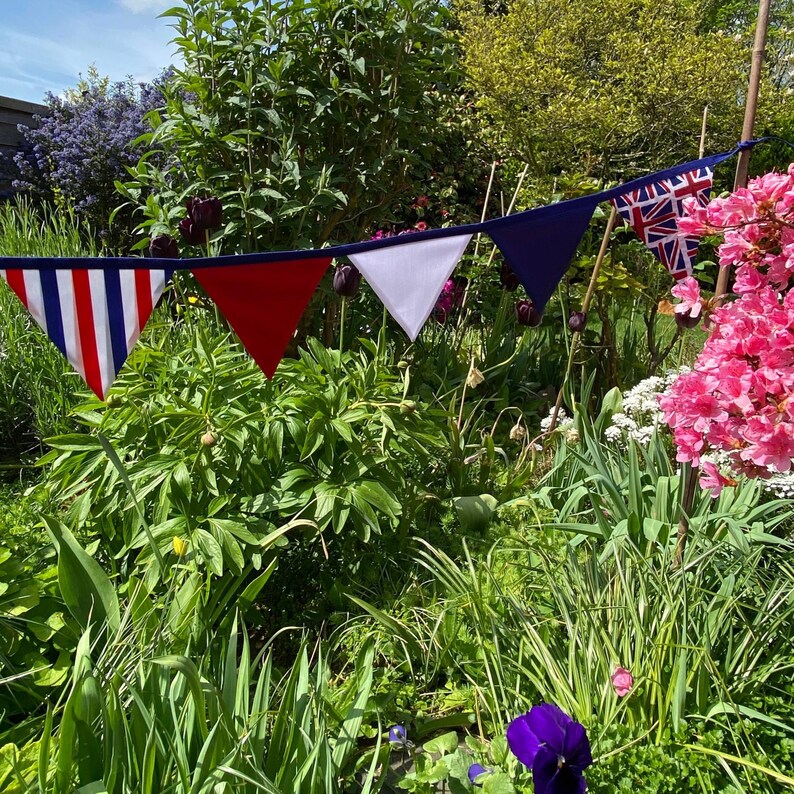 Union Jack Bunting: British Celebration Coronation Jubilee Street Party Decor, Polycotton Banner by Bluebell Bunting.