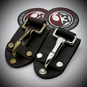 S.O. Lightsaber Belt Clip for Jedi/Sith Belts (Genuine Leather, D ring, Keys, Triangle Ring, C Ring, Saber)