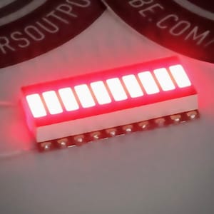 10-LED Segment Bar Graph - (RED) - flat style