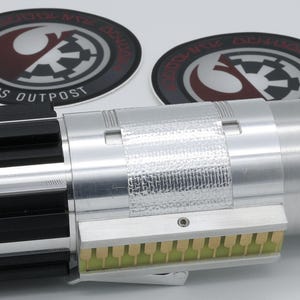 Textured Adhesive Aluminum Strips - graflex clamp style - 2&quot; wide adhesive metal strips for lightsabers or crystal chambers