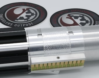 Textured Adhesive Aluminum Strips - graflex clamp style - 2" wide adhesive metal strips for lightsabers or crystal chambers