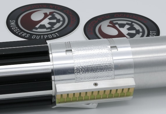 Textured Adhesive Aluminum Strips - graflex clamp style - 2" wide adhesive metal strips for lightsabers or crystal chambers