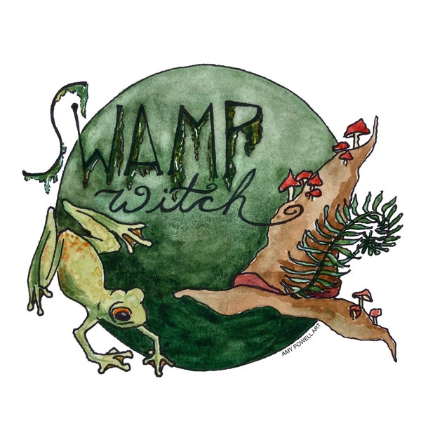 Swamp Witch Sticker - Witch's Path - Vinyl Die Cut Decal - Magnet, Static Cling, or Sticker