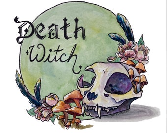 Death Witch Sticker - Witch's Path - Vinyl Die Cut Decal - Magnet, Static Cling, or Sticker