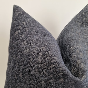 Velvet Charcoal Herringbone Pillow Cover Plush Soft Textured Pillow Gray Velvet Herringbone Cushion Midcentury Pillow Herringbone Euro Sham