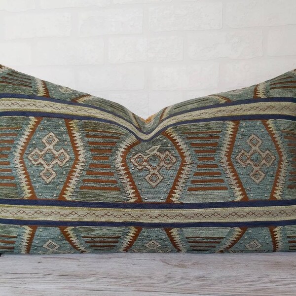 Teal Lumbar Pillow Etsy