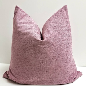 Dusty Rose Chenille Pillow Cover Textured Blush Pink Throw Cushion Dirty Pink Euro Sham