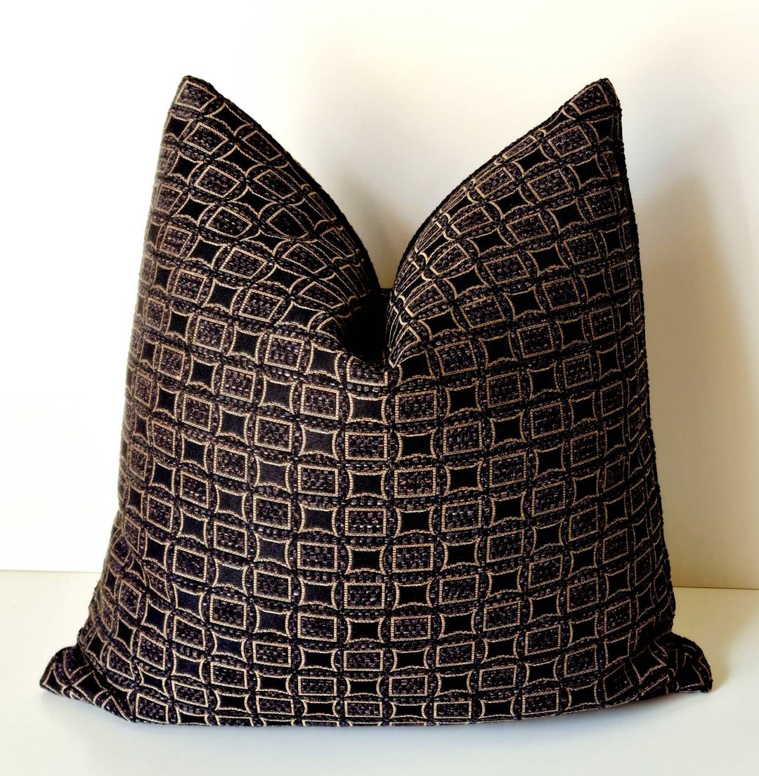 Black Pillow Cover Black Beige Pillow Modern Farmhouse Pillow Etsy
