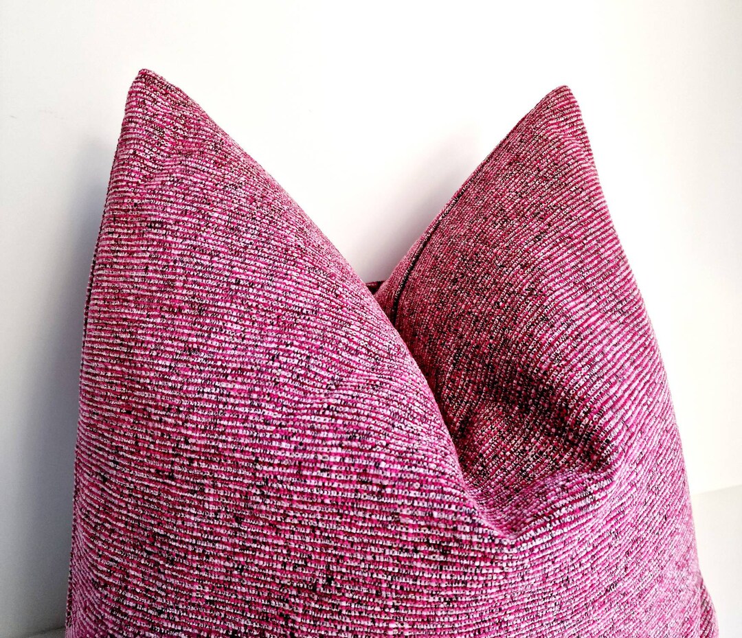 Pink Boucle Pillow Cover: Fuchsia Throw Pillow, Modern Farmhouse Decor ...